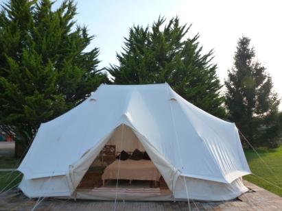Glamping for 6 people in our Family Bell tent at Dorset Country Holidays
