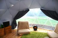 Inside our glamping Dome at Dorset Country Holidays