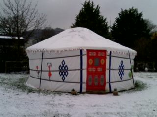 Yurt glamping Winter in Dorset